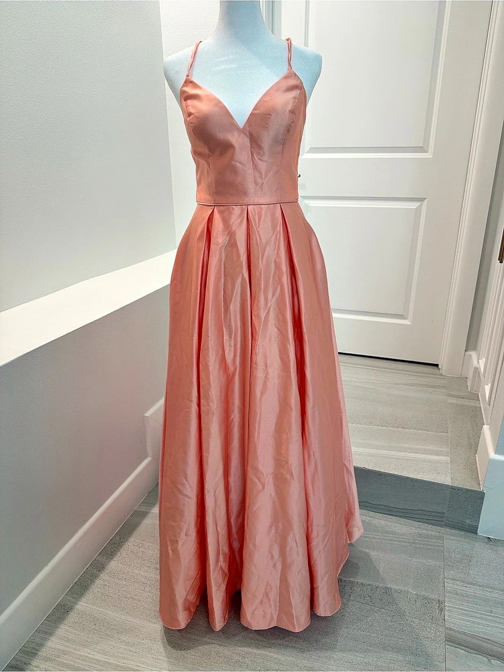 Blondie Nites by Stacy Sear Satin-Look Strappy Maxi Dress in Pink Size 0 Like
